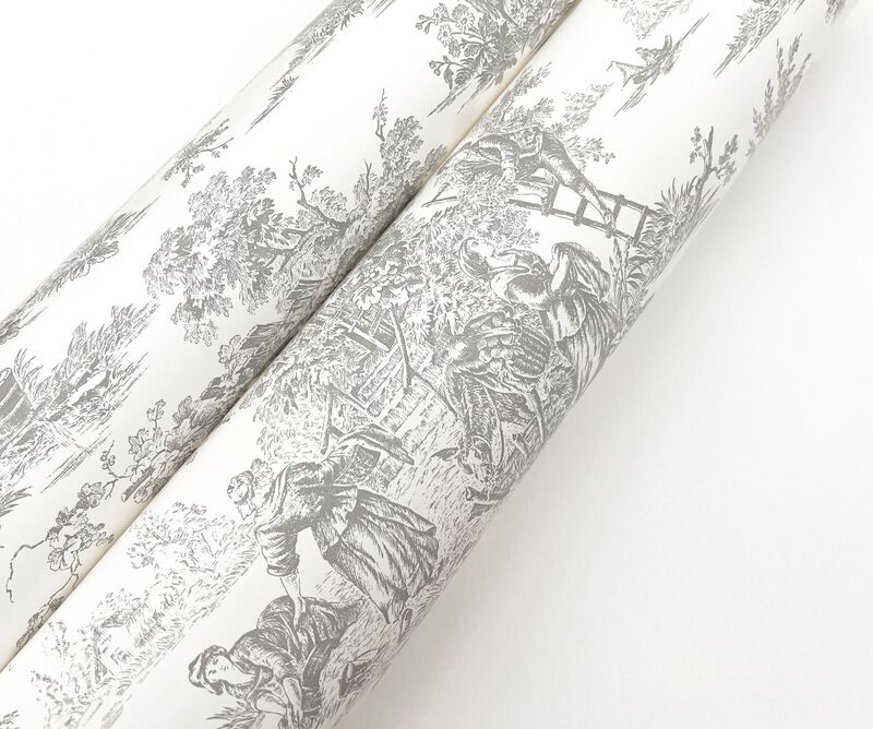Campagne Toile Grey Wallpaper (Double Roll) image number 8