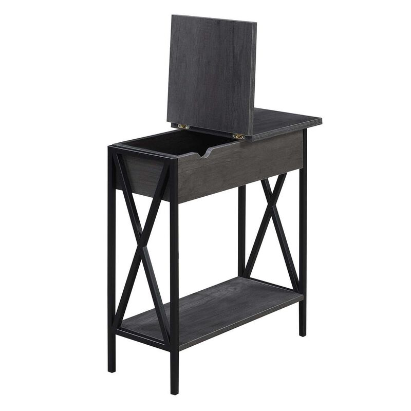 Convience Concept, Inc. Tucson Flip Top End Table with Charging Station and Shelf