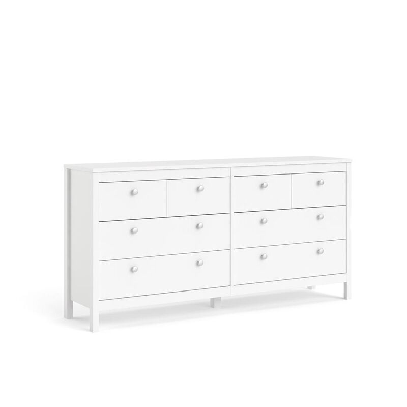 Tvilum Madrid 8 Drawer Double Dresser , White