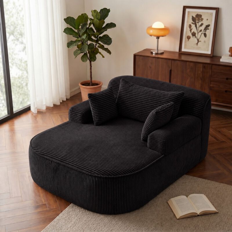Lebdwi Modern Corduroy Oversized Accent Chair image number 1