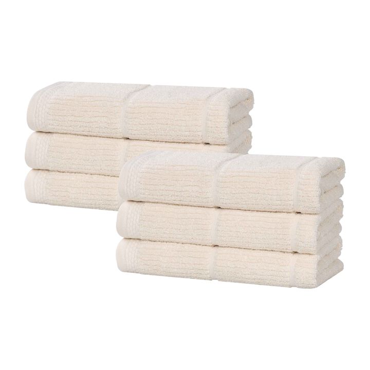 Soft Hand Towels Set of 6 in Smart Twist Viscose Cotton Blend
