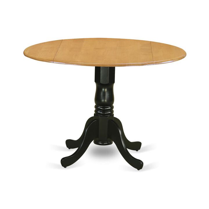 East West Furniture Dining Table Oak & Black, DLT-OBK-TP