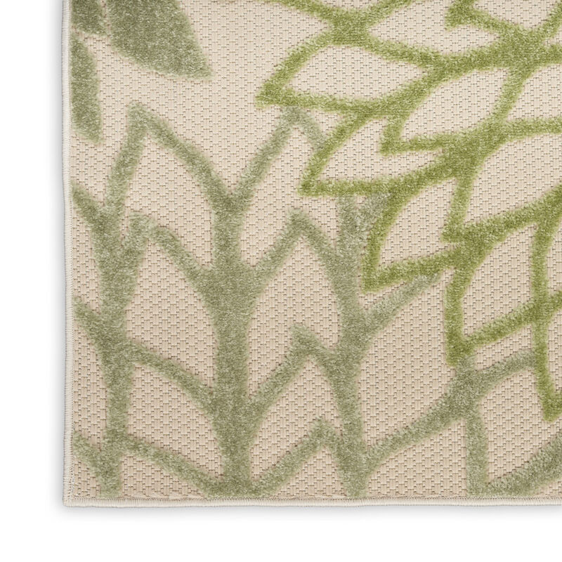 HomeRoots 6' Ivory And Green Floral Indoor Outdoor Runner Rug image number 2