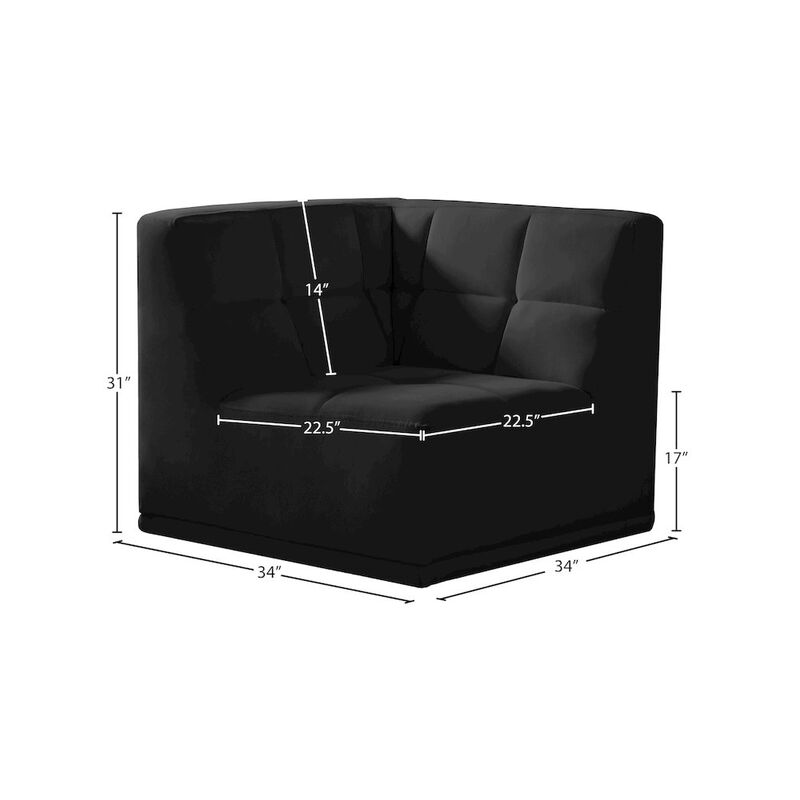 Meridian Furniture Relax Black Velvet Armless Chair