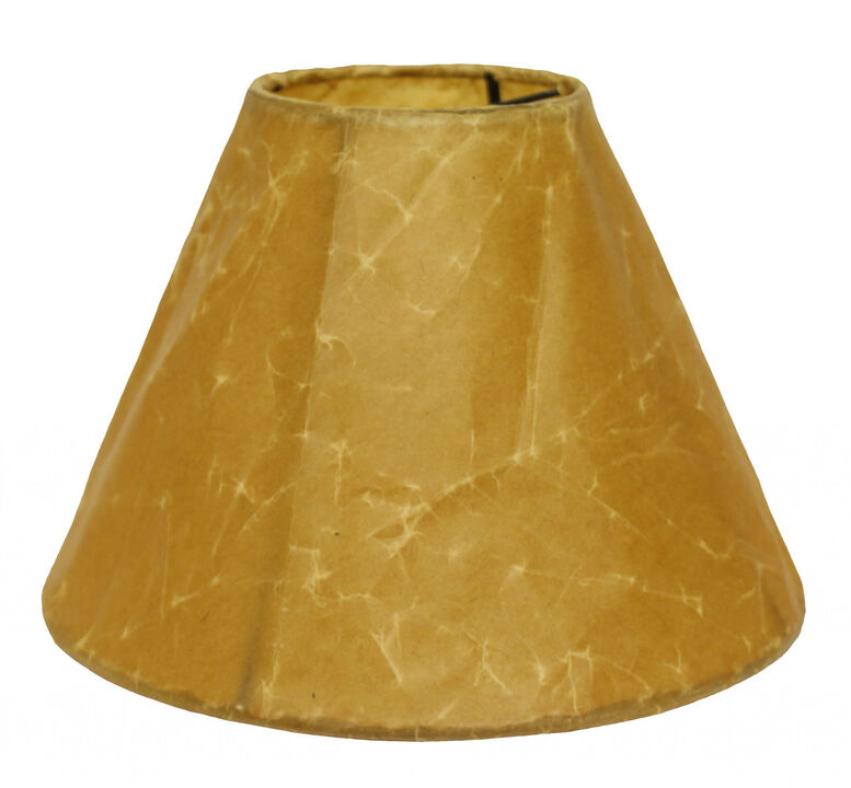 HomeRoots Brown Crinkle Oil Paper Empire Lamp Shade