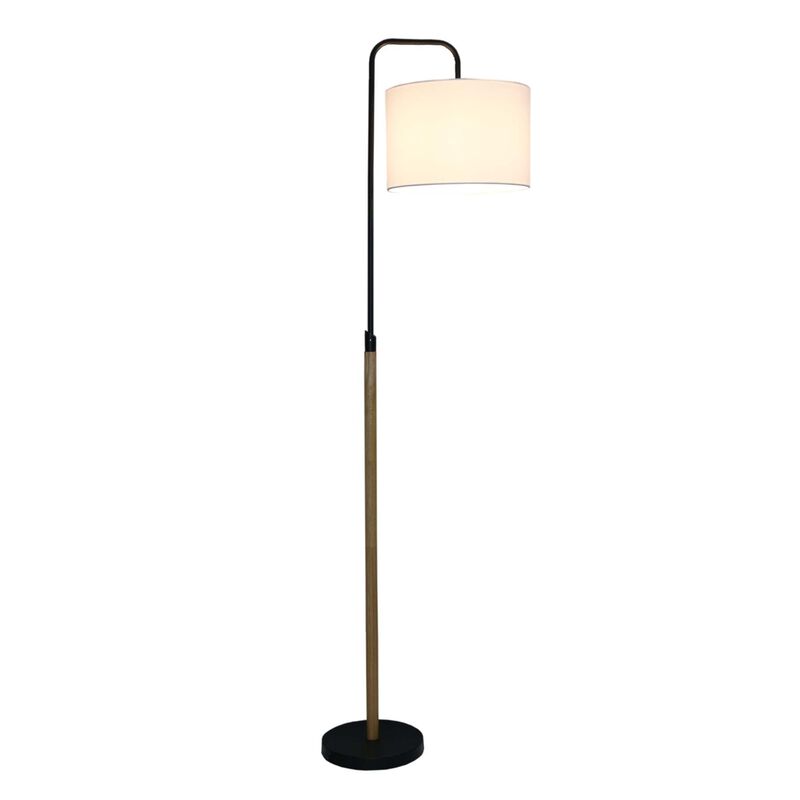 ELEMENT ACE Arc Floor Lamp with Cylinder Shade Curved Standing Light for Living Room Bedroom Reading Corner Office Home and Commercial Space Illumination image number 0