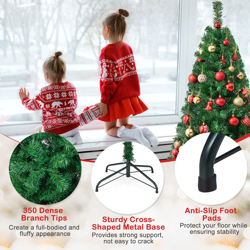 Artificial PVC Hinged Christmas Tree with Solid Metal Stand