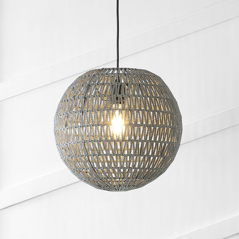 Luna Bohemian Modern Woven Rattaniron LED Pendant