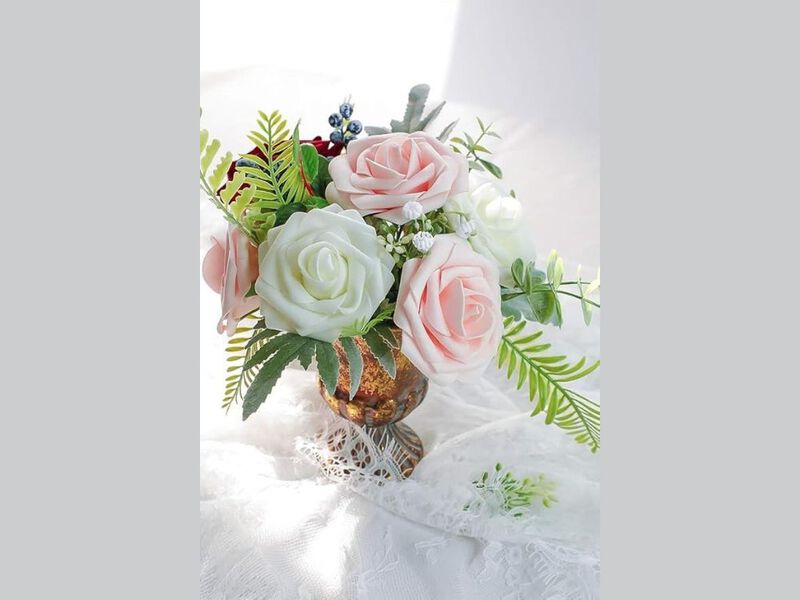 25 Piece Artificial Rose Flower Stems Wedding Centerpiece Decor image number 1