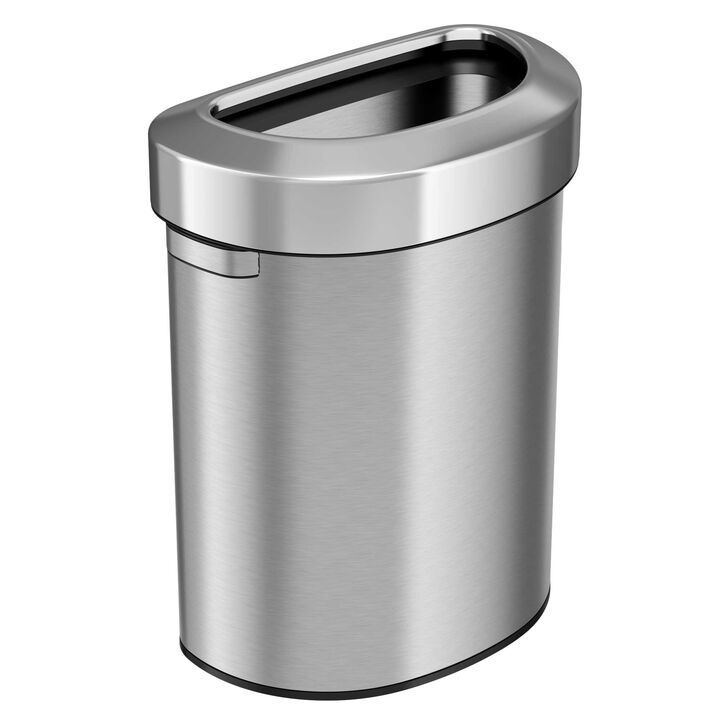 iTouchless 18 Gallon / 68 Liter Semi-Round Open Top Trash Can