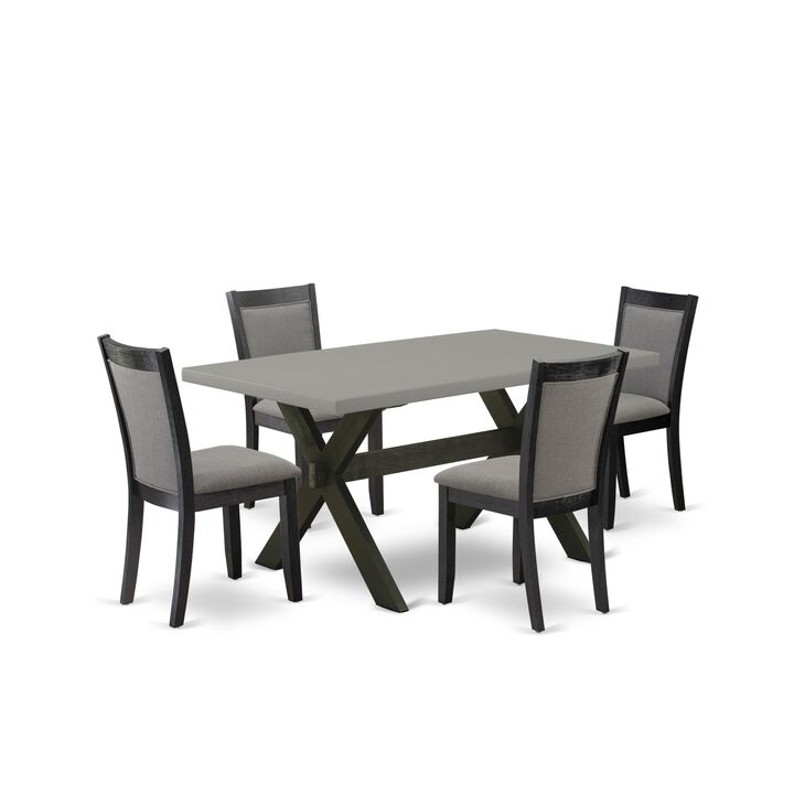 East West Furniture X696MZ650-5 5Pc Dining Set - Rectangular Table and 4 Parson Chairs - Multi-Color Color