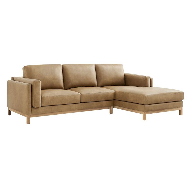 Roscoe Right-Facing Vegan Leather Sectional Sofa with Chaise image number 0