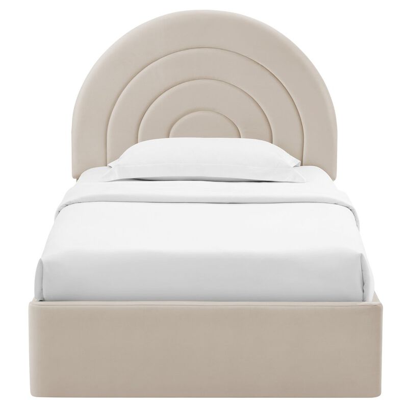 Solana Arched Performance Velvet Twin Platform Bed image number 0