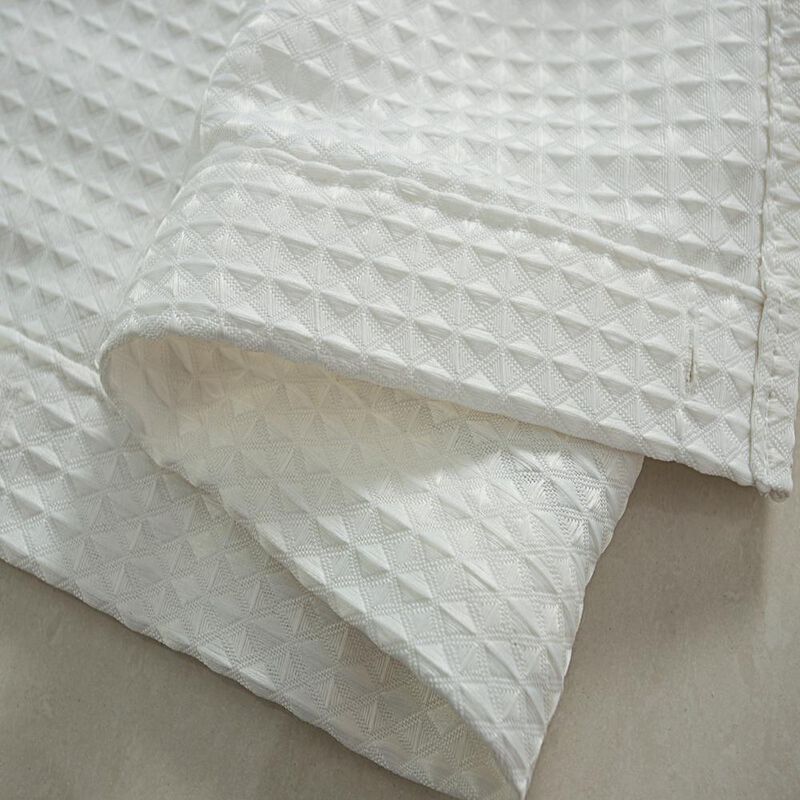 Olivia Gray Glamor Fade-resistant Striped Waffle Jacquard Shower Curtain with 12 Reinforced Stitched Buttonholes - 70-inch x 72-inch - Blue