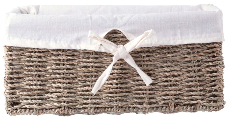Seagrass Shelf Basket Lined with White Lining