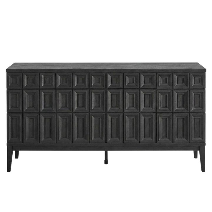 Wooden Sideboard Buffet Cabinet with Storage Credenza for Dining Room, Black