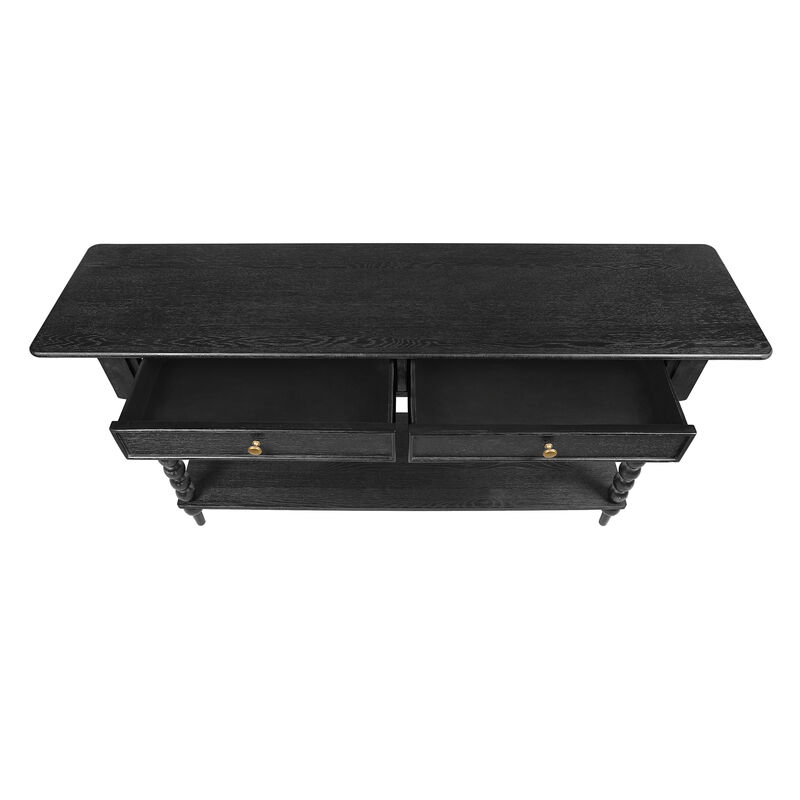Christopher Knight Home Isra Retro Wood Console Table with 2 Drawers and Shelf image number 5