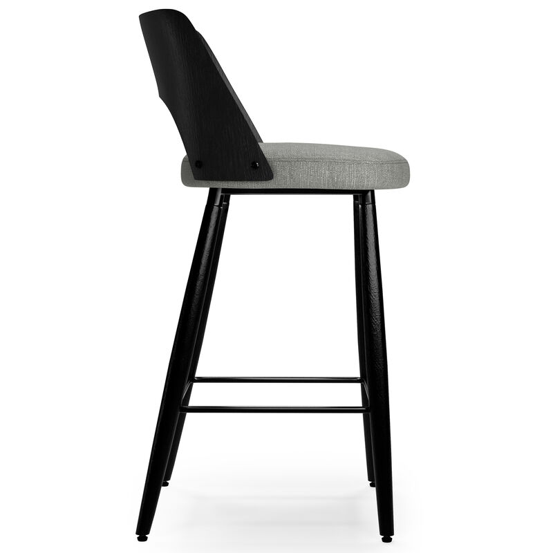 Callie Contemporary 16 inch Counter Height stool (Set of 2) in Grey Polyester linen fabric