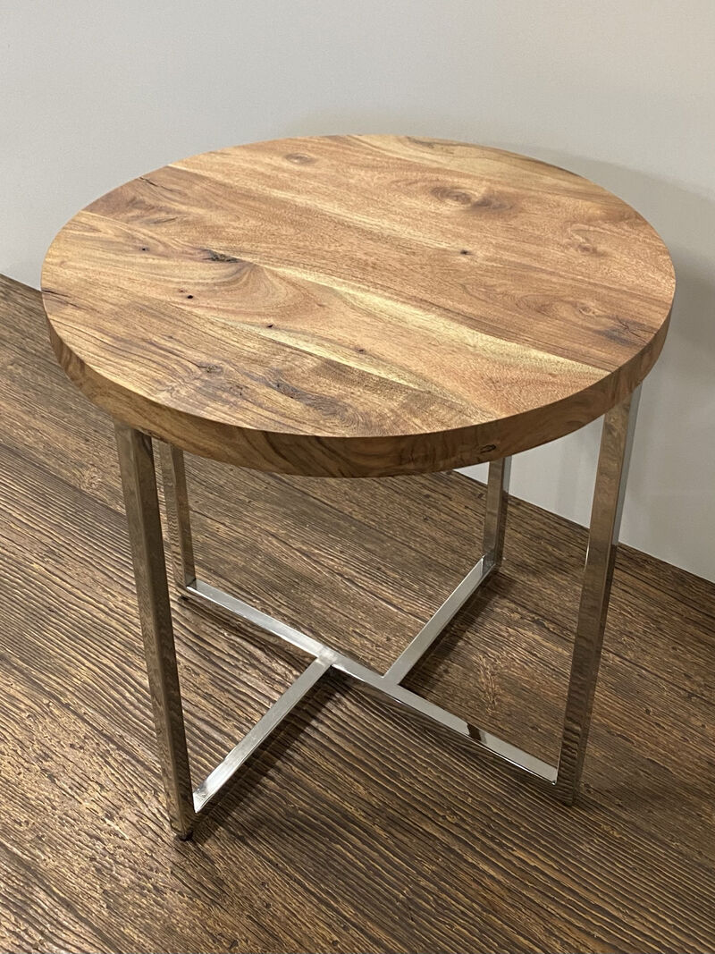 Modern Rustic Side Table with Open Shelf, Perfect for Living Room or Bedroom