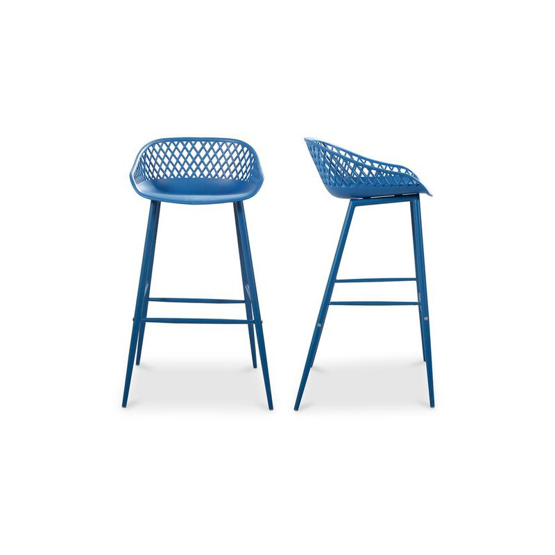 Moe&rsquo;s Piazza Outdoor Barstool Blue - Set Of Two