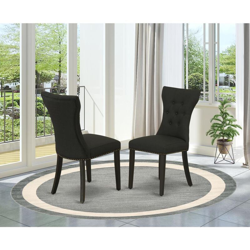 East West Furniture Dining Chair Black, GAP1T24