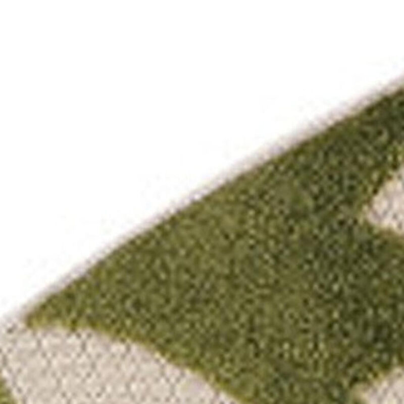 HomeRoots 5' Ivory Green And Dark Green Round Floral Indoor Outdoor Area Rug image number 2