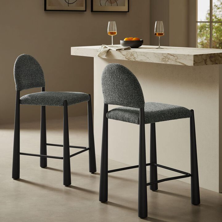 Modway Hayley Mid Century Modern Counter Stool in Black Anthracite