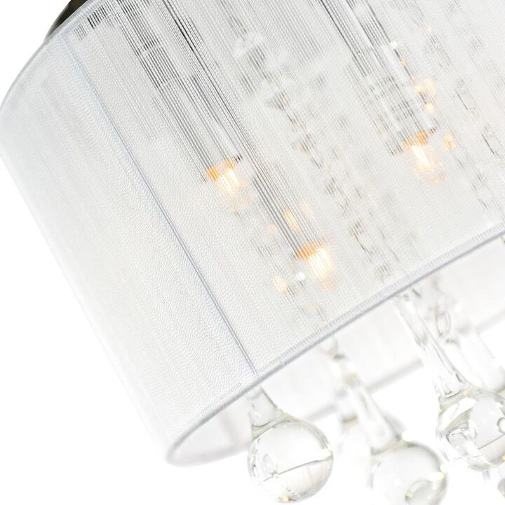 Water Drop 4 Light Drum Shade Flush Mount With Chrome Finish