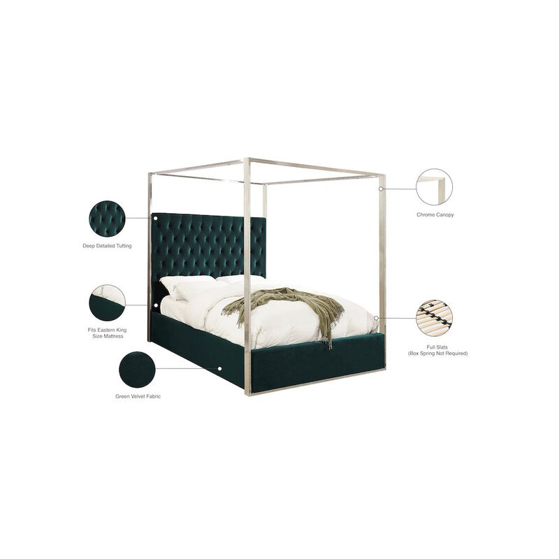 Meridian Furniture Porter Green Velvet King Bed