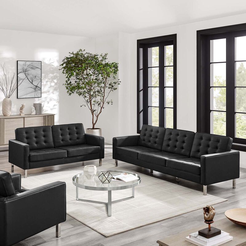 Loft Tufted Vegan Leather 2-Piece Furniture Set image number 1