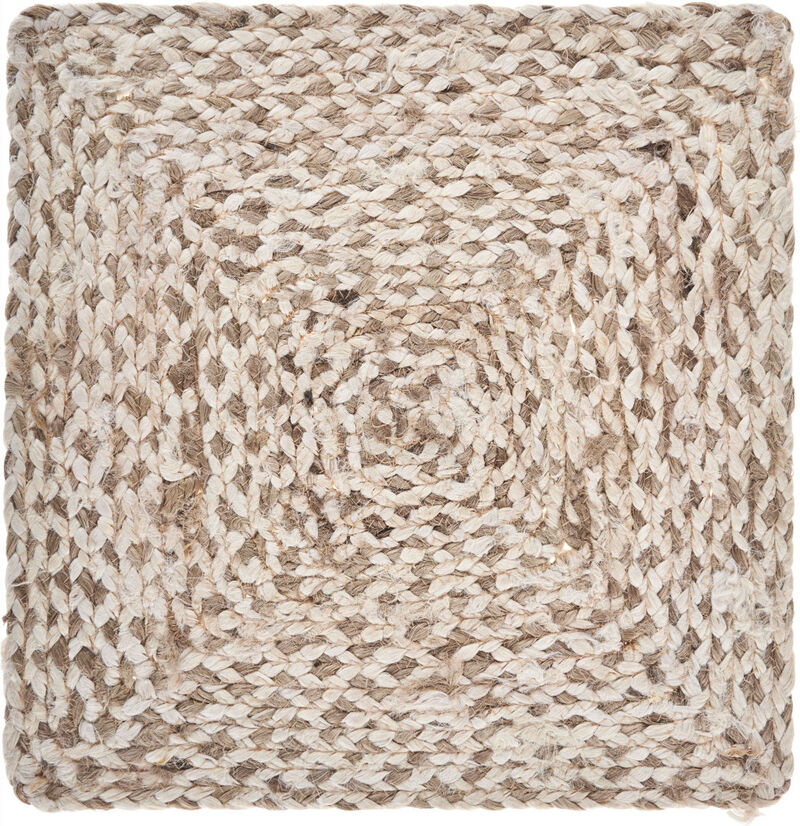 HomeRoots 15" Set of Four Ivory And Natural Jute Square Placemats image number 3
