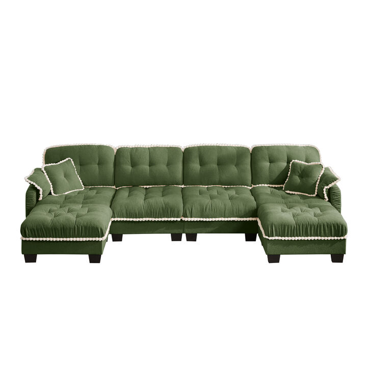 Ziworl Cloud U-Shaped Sofa with 4 Pillows