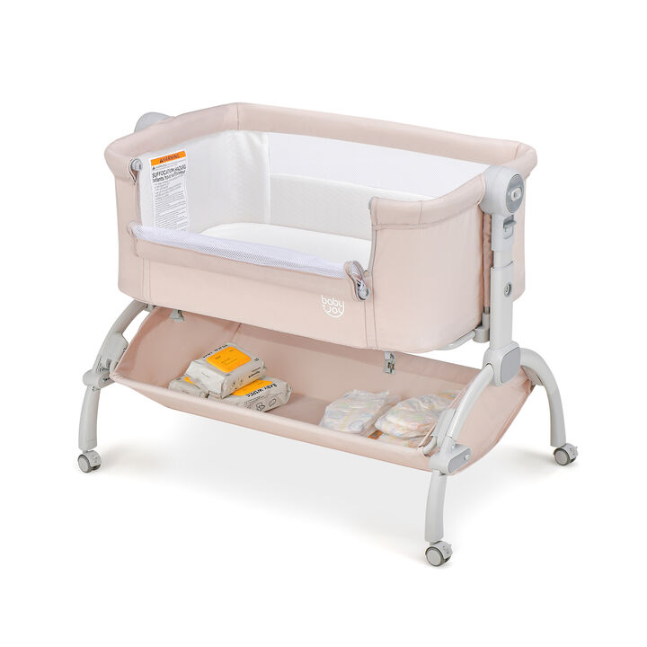 3-in-1 Baby Bassinet with Double-Lock Design and Adjustable Heights