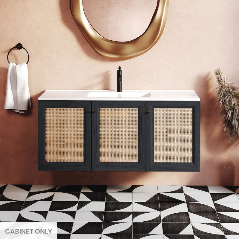 Classe 48" Wall-Mounted Bathroom Vanity Cabinet without Top in Black Oak image number 1