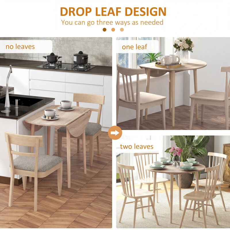 Hivvago Round Drop Leaf Dining Table for Small Spaces image number 3