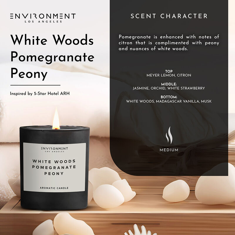 ENVIRONMENT 8oz Candle Inspired by The Aria Hotel® - White Woods | Pomegranate | Peony