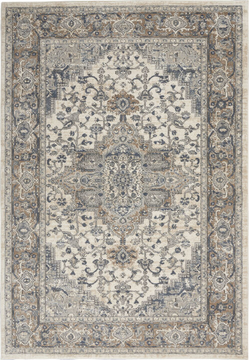 Quarry QUA05 Ivory/Gray 6'7" x 9'6" Rug