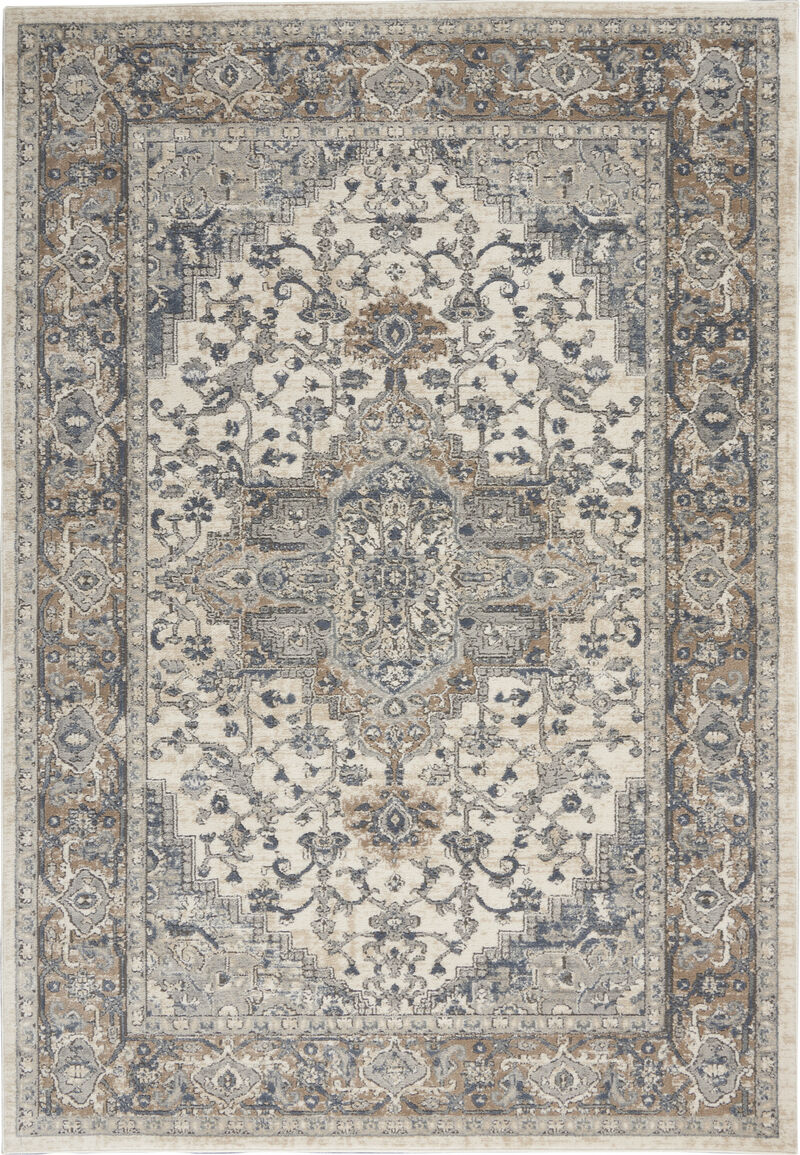 Quarry QUA05 Ivory/Gray 6'7" x 9'6" Rug