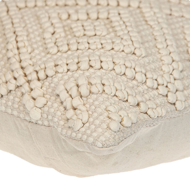 HomeRoots 20" Off White Geometric Cotton Throw Pillow image number 3