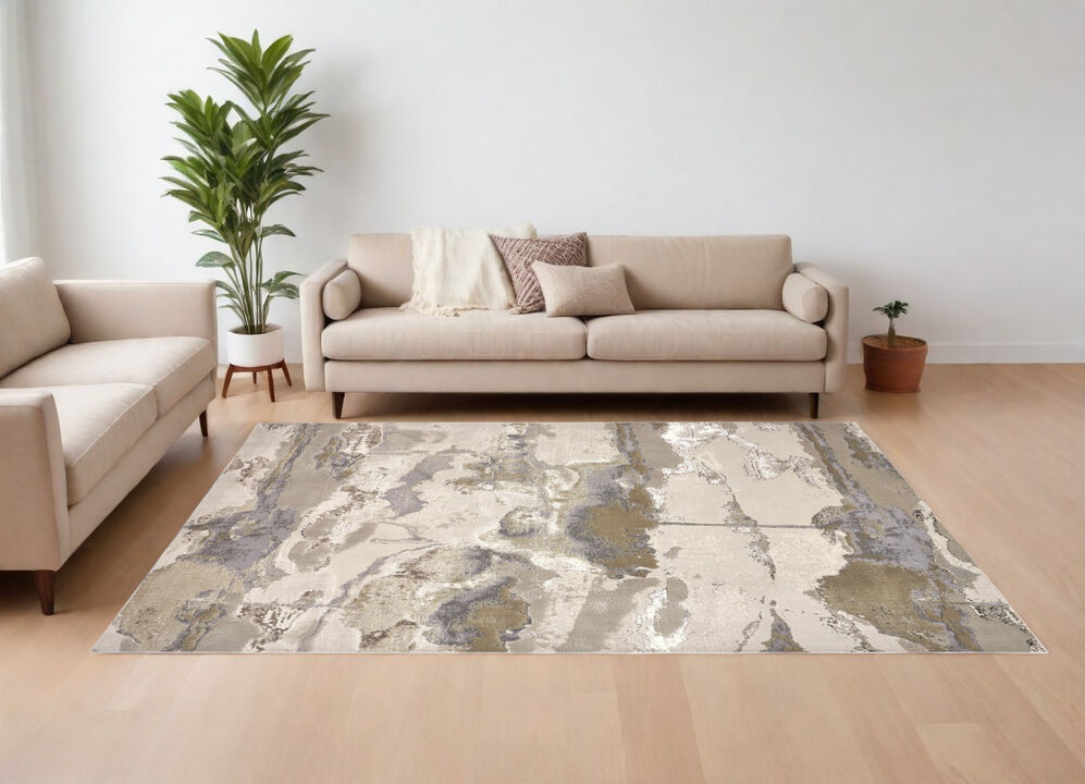 HomeRoots Abstract Power Loom Area Rug