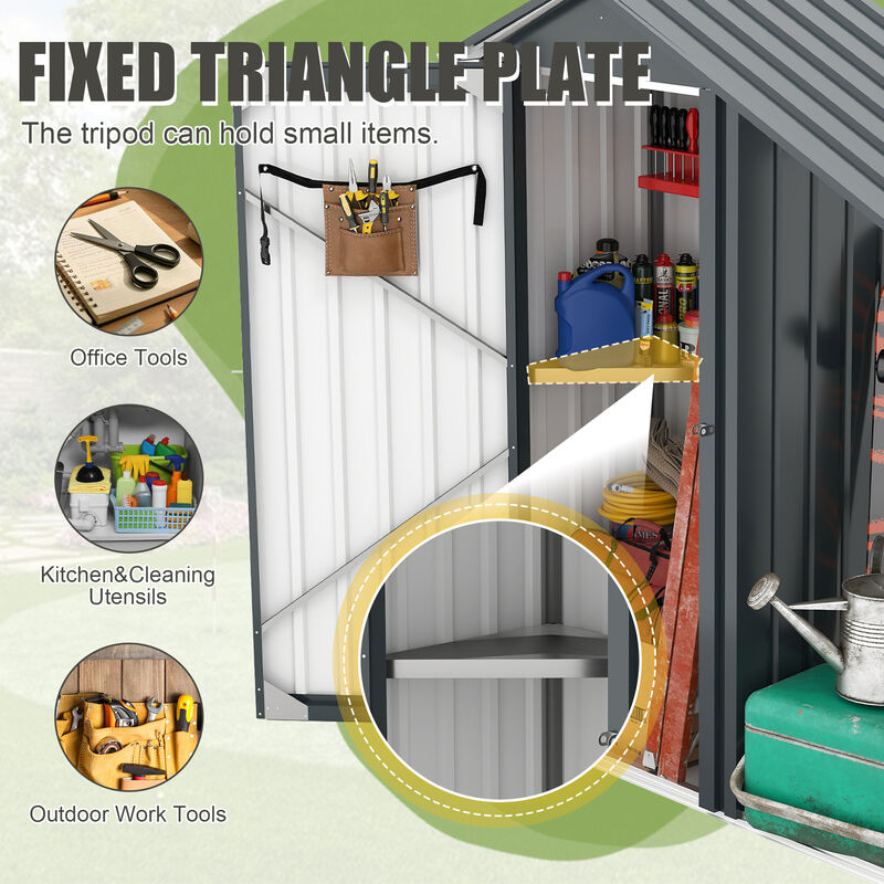 Small Metal Compact Garden shed with High-quality Galvanized Iron Sheet image number 4