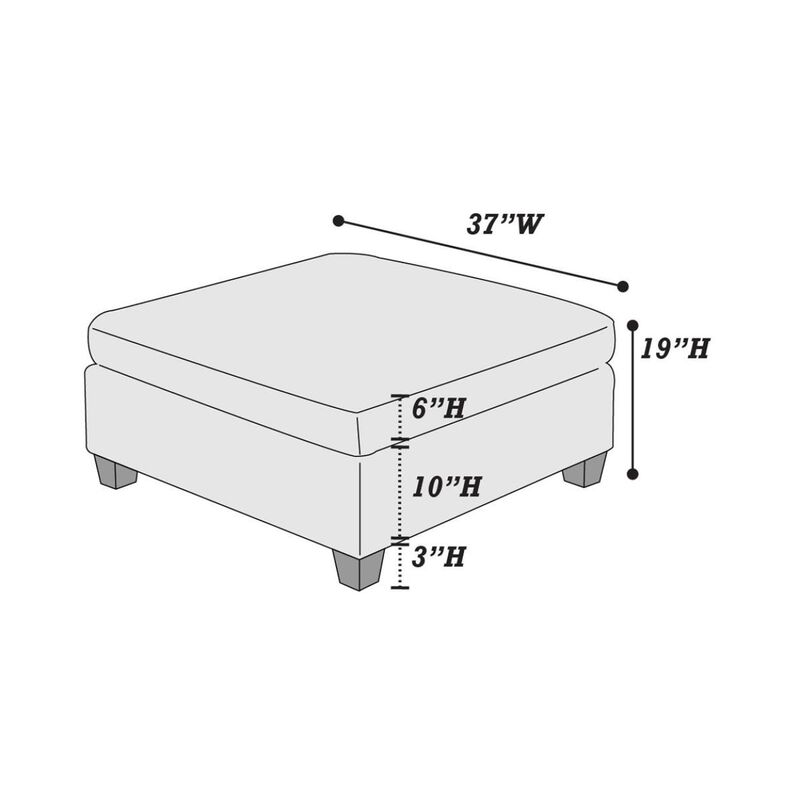 Streamdale Grey Chenille Ottoman Cushion