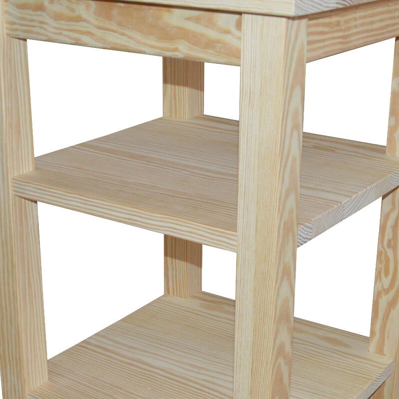 Contemporary Solid Wood Nightstand &ndash; Functional Bedroom Storage