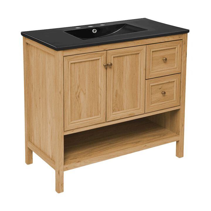 36" Freestanding Bathroom Vanity with 3-Hole Widespread Sink Top
