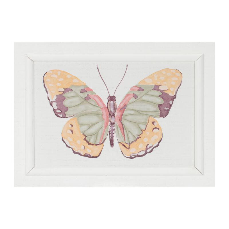 Set of 2 Framed Bird and Butterfly Wall Plaques for Nature-Inspired Home Decor