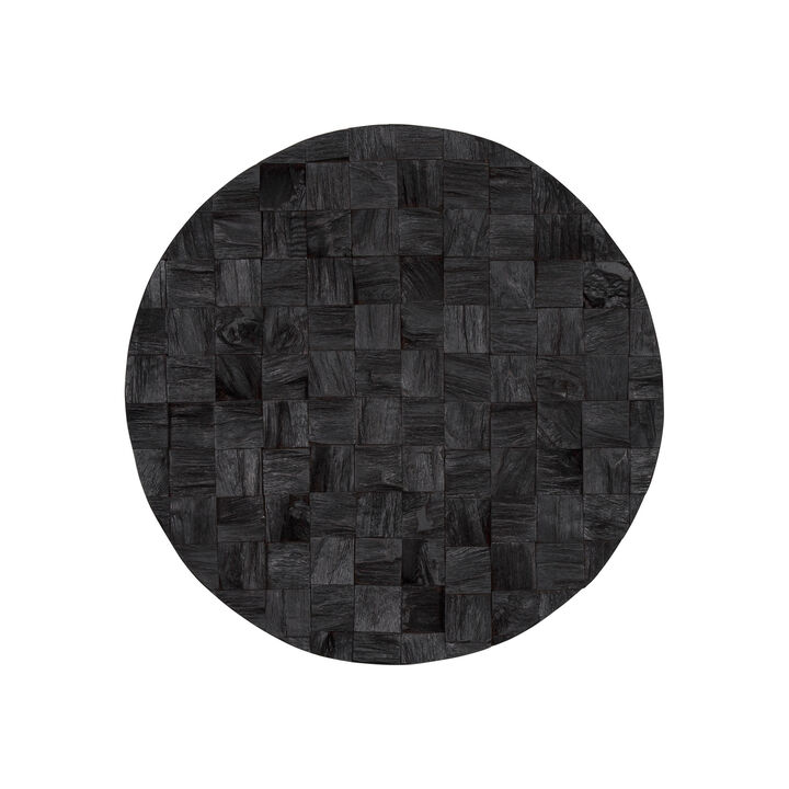 HomeRoots Into the Abyss II 24" X 24" Dark Brown Geometric Wood Circle Hanging Dimensional Sculpture