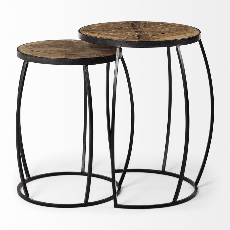 Solid Hardwood Round End Tables &ndash; Set of Two Elegant Designs