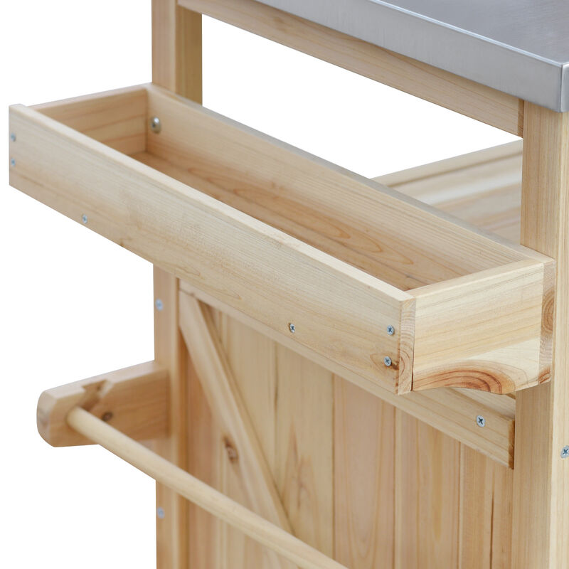 Merax Outdoor Kitchen Island Rolling Bar Cart image number 7