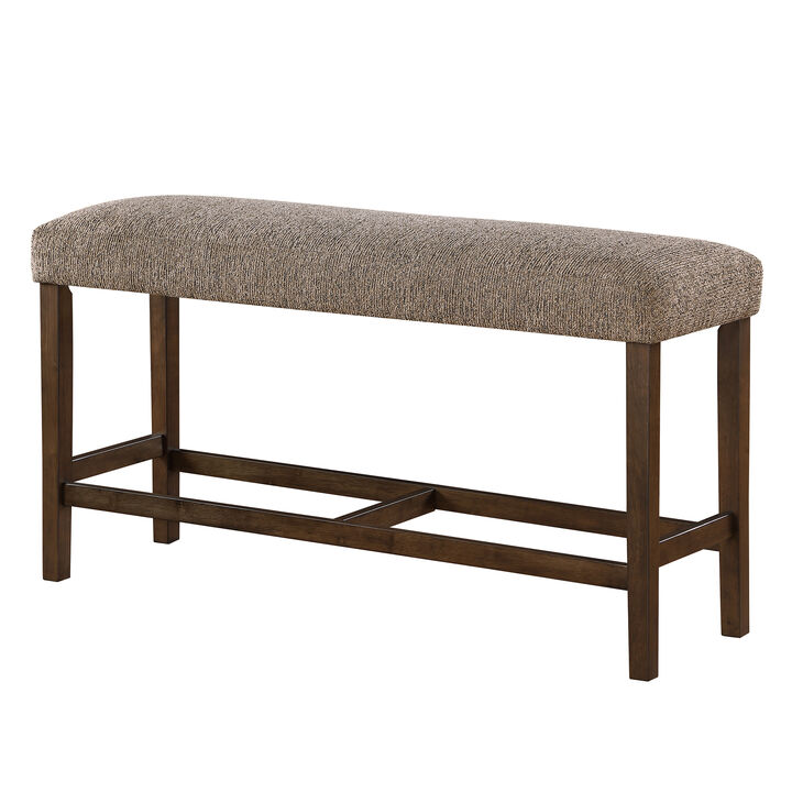 Brown Modern Bar Stool with Upholstered Seat