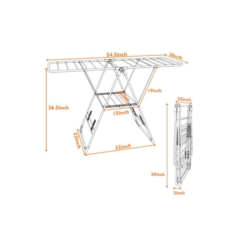 Hivvago Portable Laundry Clothes Storage Drying Rack image number 3